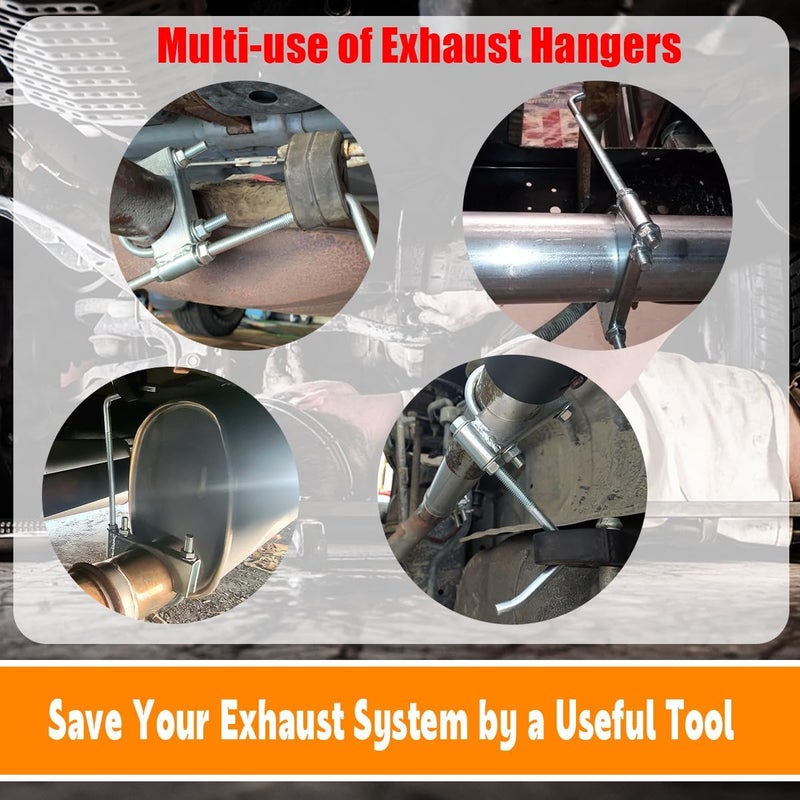 eLifecenter Heavy Duty 3 Inch Stainless Exhaust Clamp with Hanger Rod for Universal 3" Exhaust Pipes - Image 5